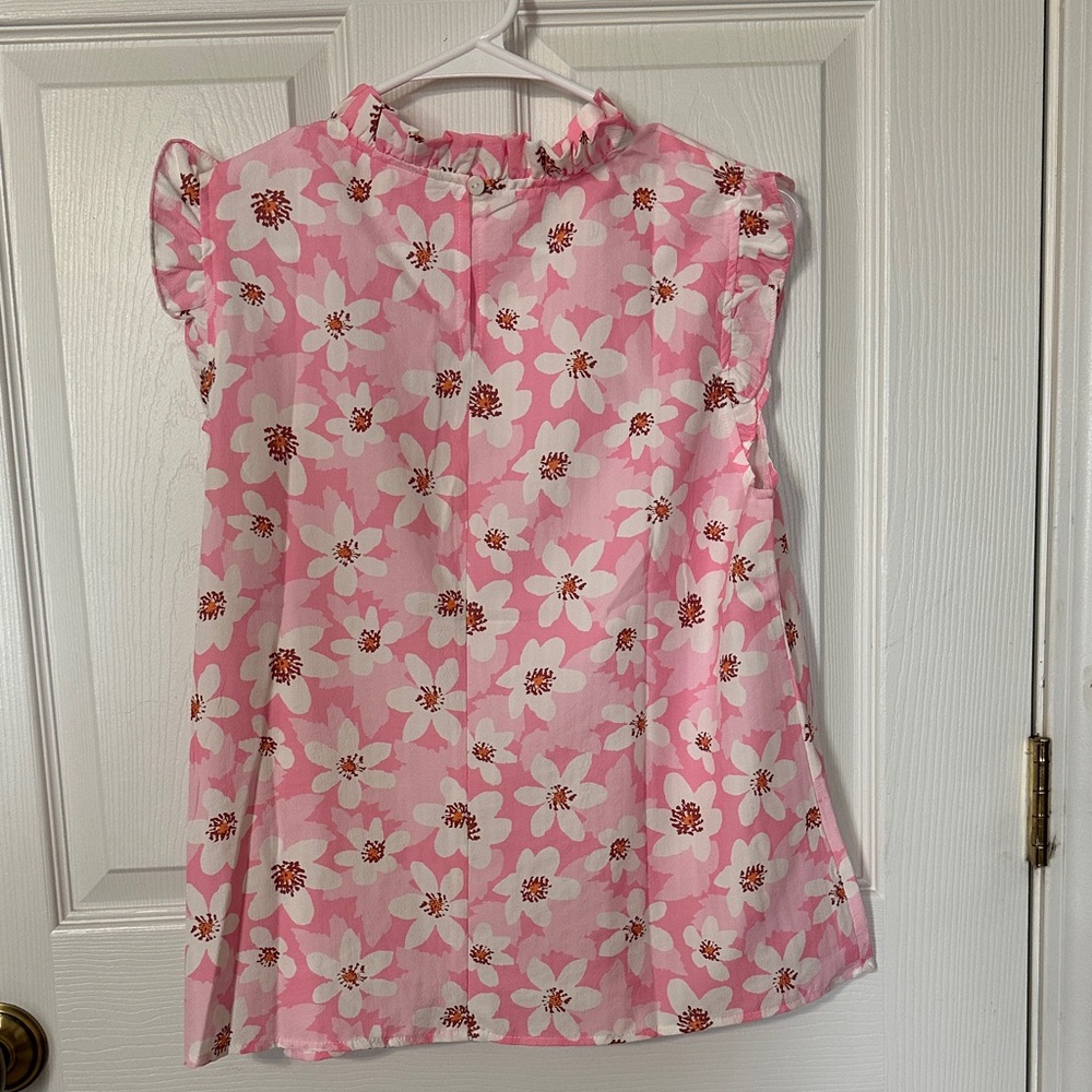 Floral Ruffle Sleeve Blouse - Pink - Picture 2 of 3